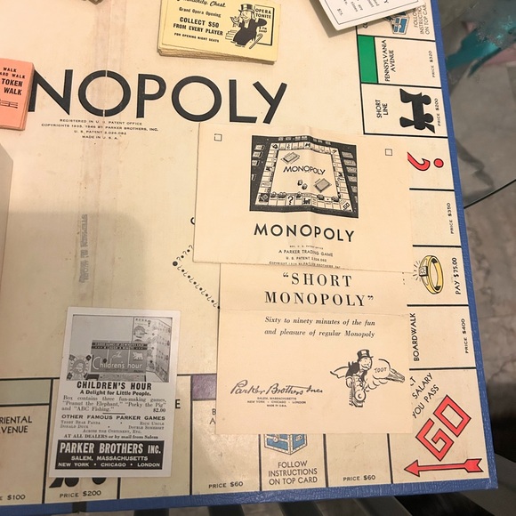 Vintage 1946 Monopoly Game Complete Wooden Pieces Board - Picture 8 of 10